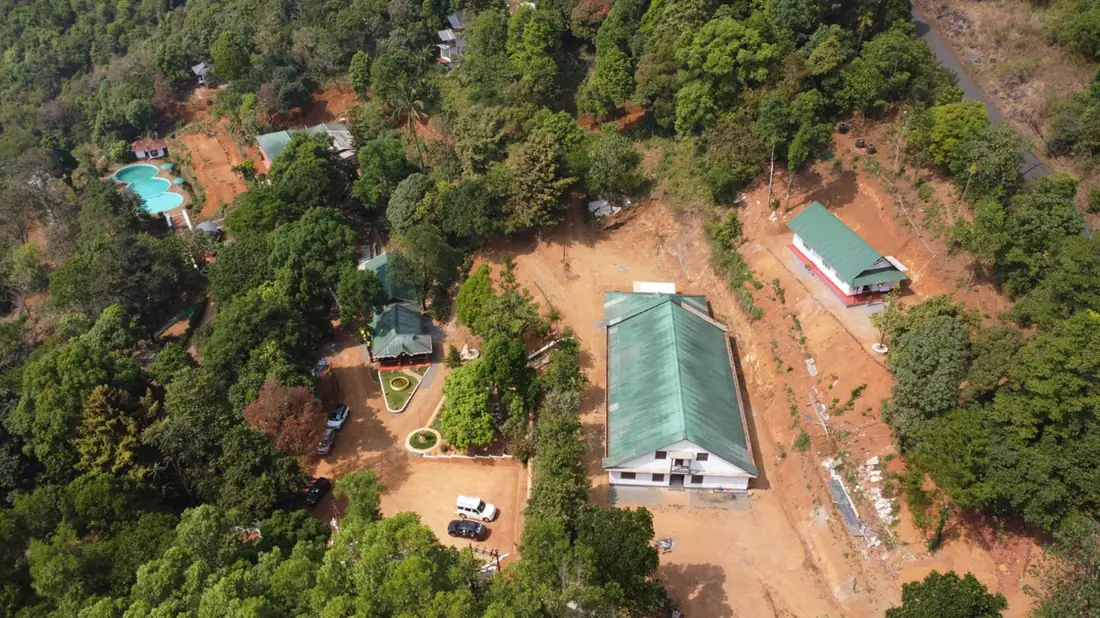 The resort grounds from the air